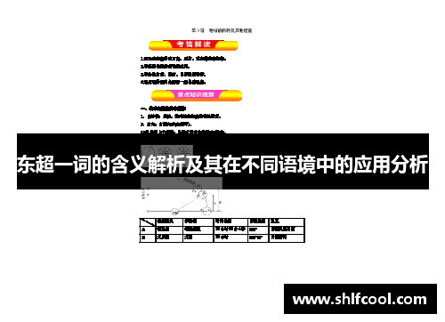 东超一词的含义解析及其在不同语境中的应用分析 东超一词的含义解析及其在不同语境中的应用分析